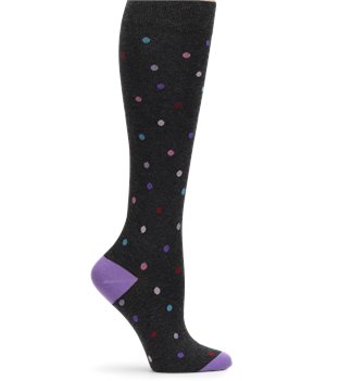 Charcoal Dancing Dot Nurse Mates Cashmere Compression Sock